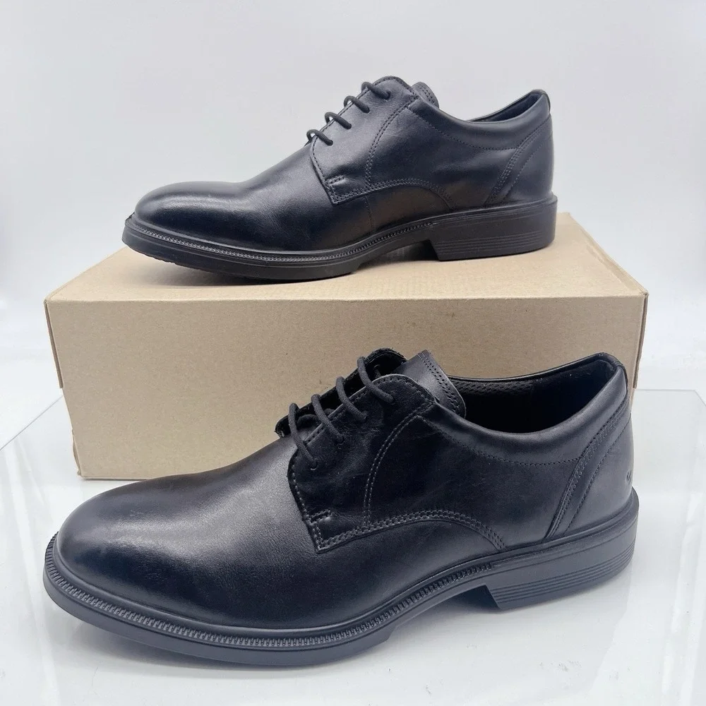Ecco Maitland Hydromax Men's Casual Derby Shoes Black Leather EU 42 US 8 - 8.5